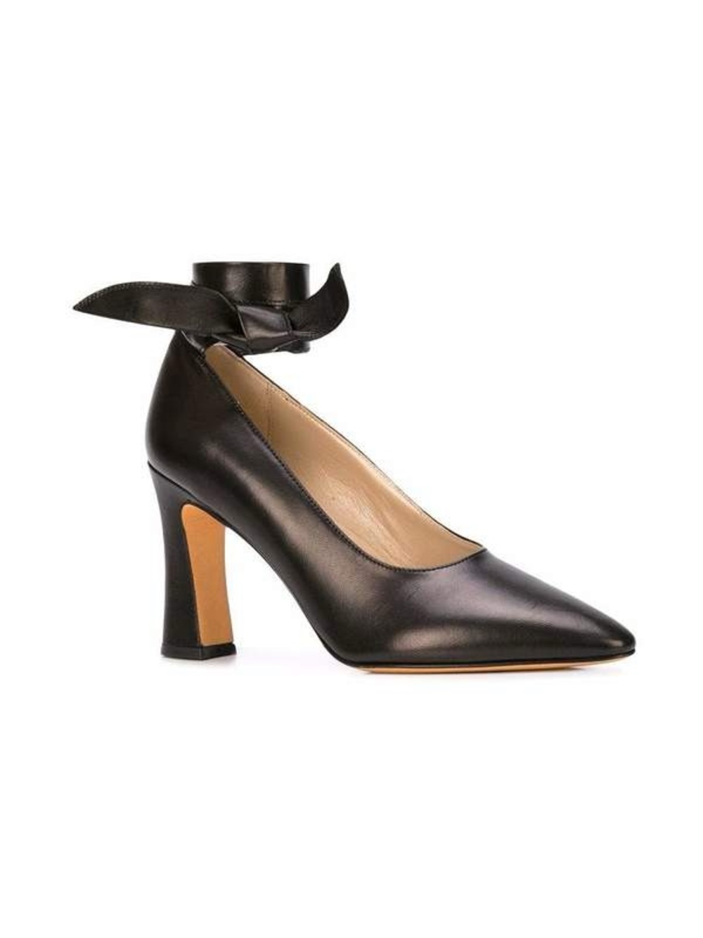 Maryam Nassir Zadeh Bertrand the Pump: Leather Pointed Ankle-Tie Pump